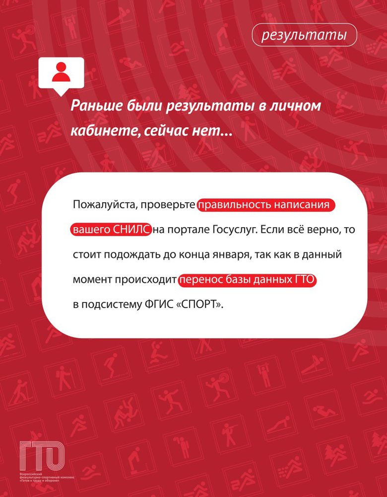 О работе личного кабинета ГТО